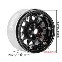 INJORA 1.9" Negative Offset 10.4mm Deep Dish Beadlock Wheel Rim for 1/10 RC Crawler (4) (W1949) Black