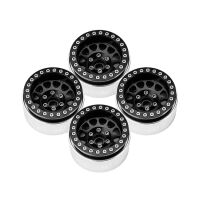 INJORA 1.9" Negative Offset 10.4mm Deep Dish Beadlock Wheel Rim for 1/10 RC Crawler (4) (W1949) Black