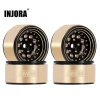 INJORA 1.0" 39g/Pcs Brass Beadlock Wheels Negative Offset 2.65mm For 1/24 1/18 RC Crawlers (W1008)Black