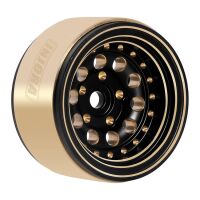 INJORA 1.0" 39g/Pcs Brass Beadlock Wheels Negative Offset 2.65mm For 1/24 1/18 RC Crawlers (W1008)Black