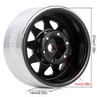 INJORA 1.0" Negative Offset 3.78mm Deep Dish Stamped Steel Wheel Rims for 1/24 RC Crawlers (4) (W1004) - Black