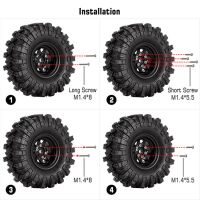 INJORA 1.0" Negative Offset 3.78mm Deep Dish Stamped Steel Wheel Rims for 1/24 RC Crawlers (4) (W1004) - Black