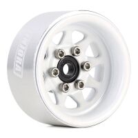 INJORA 1.0" Negative Offset 3.78mm Deep Dish Stamped Steel Wheel Rims for 1/24 RC Crawlers (4) (W1004) - White