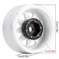 INJORA 1.0" Negative Offset 3.78mm Deep Dish Stamped Steel Wheel Rims for 1/24 RC Crawlers (4) (W1004) - White