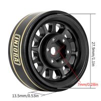 INJORA 1.0 Plus 42g/pcs 12-Spoke Brass Black Beadlock Wheel Rims for 1/24 1/18 RC Crawler (4) (W1101BK)