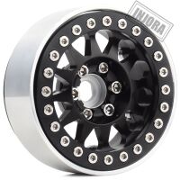 INJORA 4PCS 1.9" 12-spoke Metal Beadlock Wheel Rims for 1/10 RC Rock Crawler Black