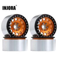 INJORA 4PCS 2.2" Aluminum Beadlock Wheel Rims for 1/10 RC Rock Crawler Gold