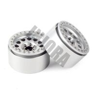 INJORA 4PCS 2.2" Aluminum Beadlock Wheel Rims for 1/10 RC Rock Crawler Silver