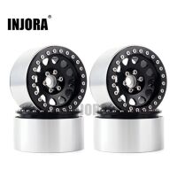 INJORA 4PCS 2.2" Aluminum Beadlock Wheel Rims for 1/10 RC Rock Crawler Black