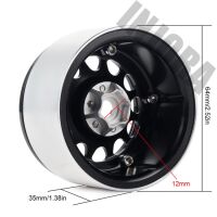 INJORA 4PCS 2.2" Aluminum Beadlock Wheel Rims for 1/10 RC Rock Crawler Black