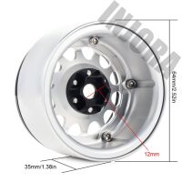 INJORA 4PCS 2.2" Aluminum Beadlock Wheel Rims for 1/10 RC Rock Crawler Black-Silver