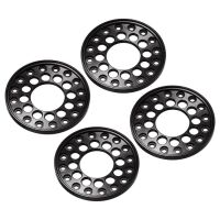 INJORA 4PCS CNC Aluminum Outer Beadlock Rings 12 holes for INJORA 1.0" Wheel Rims Black