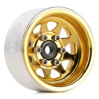 INJORA 1.0" Negative Offset 3.78mm Deep Dish Stamped Steel Wheel Rims for 1/24 RC Crawlers (4) (W1004) - Yellow