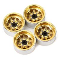 INJORA 1.0" Negative Offset 3.78mm Deep Dish Stamped Steel Wheel Rims for 1/24 RC Crawlers (4) (W1004) - Yellow