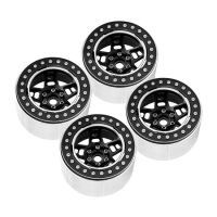 INJORA 2.2" 5-Spokes Negative Offset 10mm Wheels for 1/10 RC Crawler (4) (W2209) Black