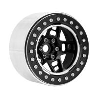 INJORA 2.2" 5-Spokes Negative Offset 10mm Wheels for 1/10 RC Crawler (4) (W2209) Black