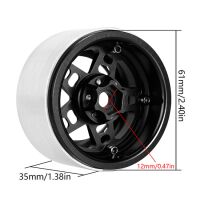 INJORA 2.2" 5-Spokes Negative Offset 10mm Wheels for 1/10 RC Crawler (4) (W2209) Black