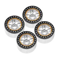 INJORA 2.2" 5-Spokes Negative Offset 10mm Wheels for 1/10 RC Crawler (4) (W2209) Black-Silver