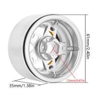 INJORA 2.2" 5-Spokes Negative Offset 10mm Wheels for 1/10 RC Crawler (4) (W2209) Black-Silver