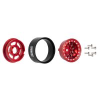 INJORA 1.0" Negative Offset 2.85mm Beadlock Aluminum Wheel for 1/24 RC Crawlers (4) (W1009) - YQW-1009RD