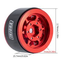 INJORA 1.0" Negative Offset 2.85mm Beadlock Aluminum Wheel for 1/24 RC Crawlers (4) (W1009) - YQW-1009RD