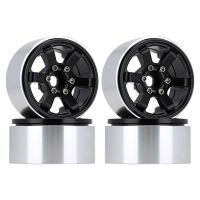 INJORA 4PCS 1.9" 6-Spokes CNC Aluminum Beadlock Wheel Rims for 1/10 RC Crawler