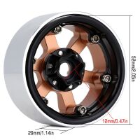 INJORA 4PCS 1.9" 6-Spokes CNC Aluminum Beadlock Wheel Rims for 1/10 RC Crawler