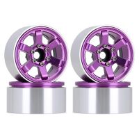 INJORA 4PCS 1.9" 6-Spokes CNC Aluminum Beadlock Wheel Rims for 1/10 RC Crawler