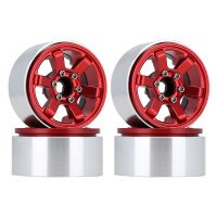 INJORA 4PCS 1.9" 6-Spokes CNC Aluminum Beadlock Wheel Rims for 1/10 RC Crawler