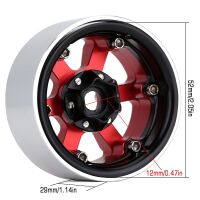 INJORA 4PCS 1.9" 6-Spokes CNC Aluminum Beadlock Wheel Rims for 1/10 RC Crawler