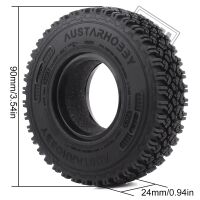 INJORA 4PCS 1.55" 90*24mm Soft Rubber All Terrain Tires for 1/10 RC Crawler